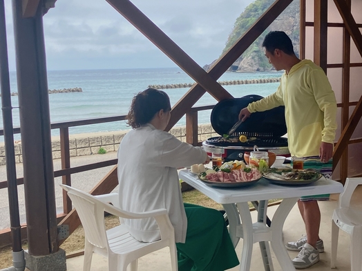 【BBQプラン】手ぶらでOK！新鮮な海の幸＆お肉を堪能☆沈む夕日を眺めて海辺でＢＢＱ♪